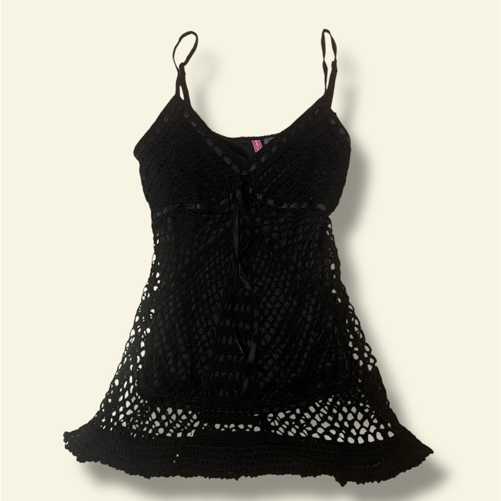 Black Crochet Tank Top